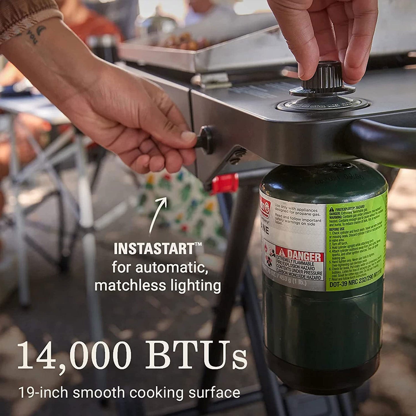 Coleman 19 Inch Road Tripping, Camping, and Tailgating Portable Propane Griddle - Home OXO