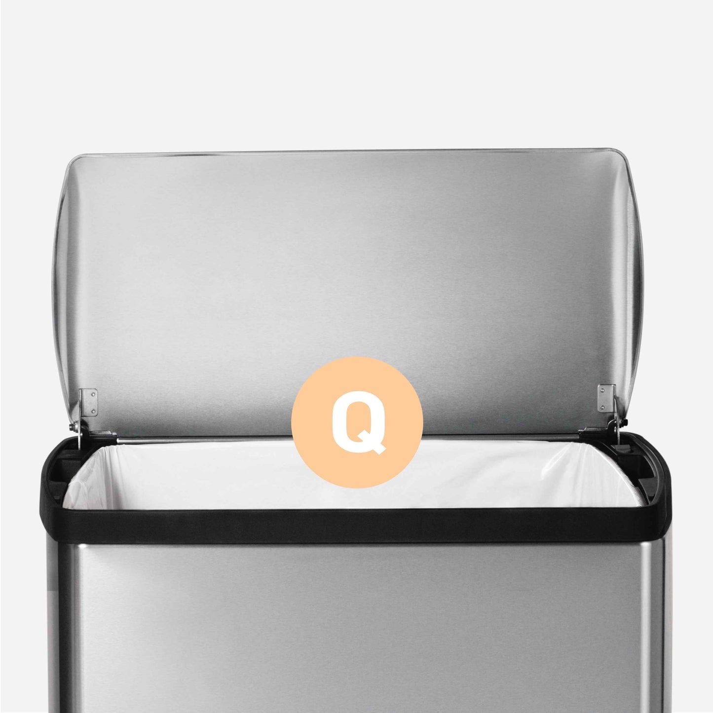 Simplehuman Trash Can,13 gal,Silver,Indoor/Outdoor CW1816