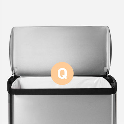 Simplehuman Trash Can,13 gal,Silver,Indoor/Outdoor CW1816