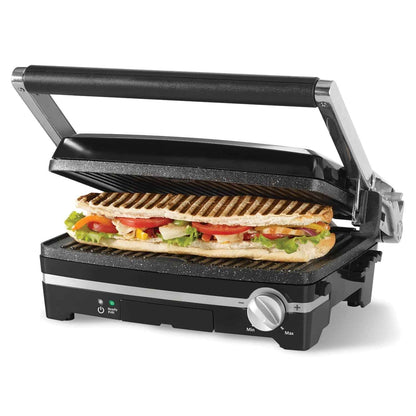Starfrit 024505-002-0000 The Rock 1,500-Watt Panini Maker with Reversible Plates