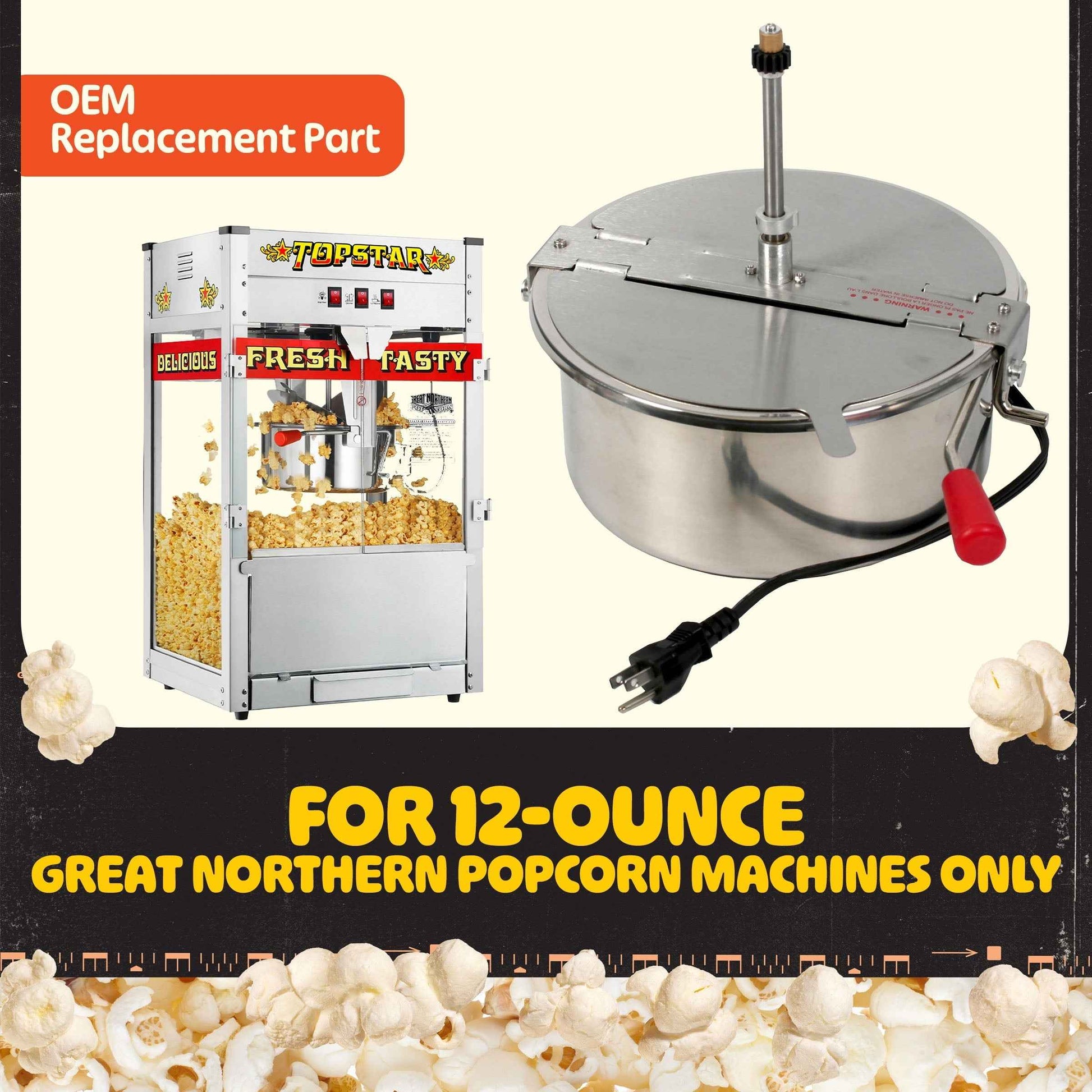 Replacement Kettle for 12 Ounce Popcorn Machine