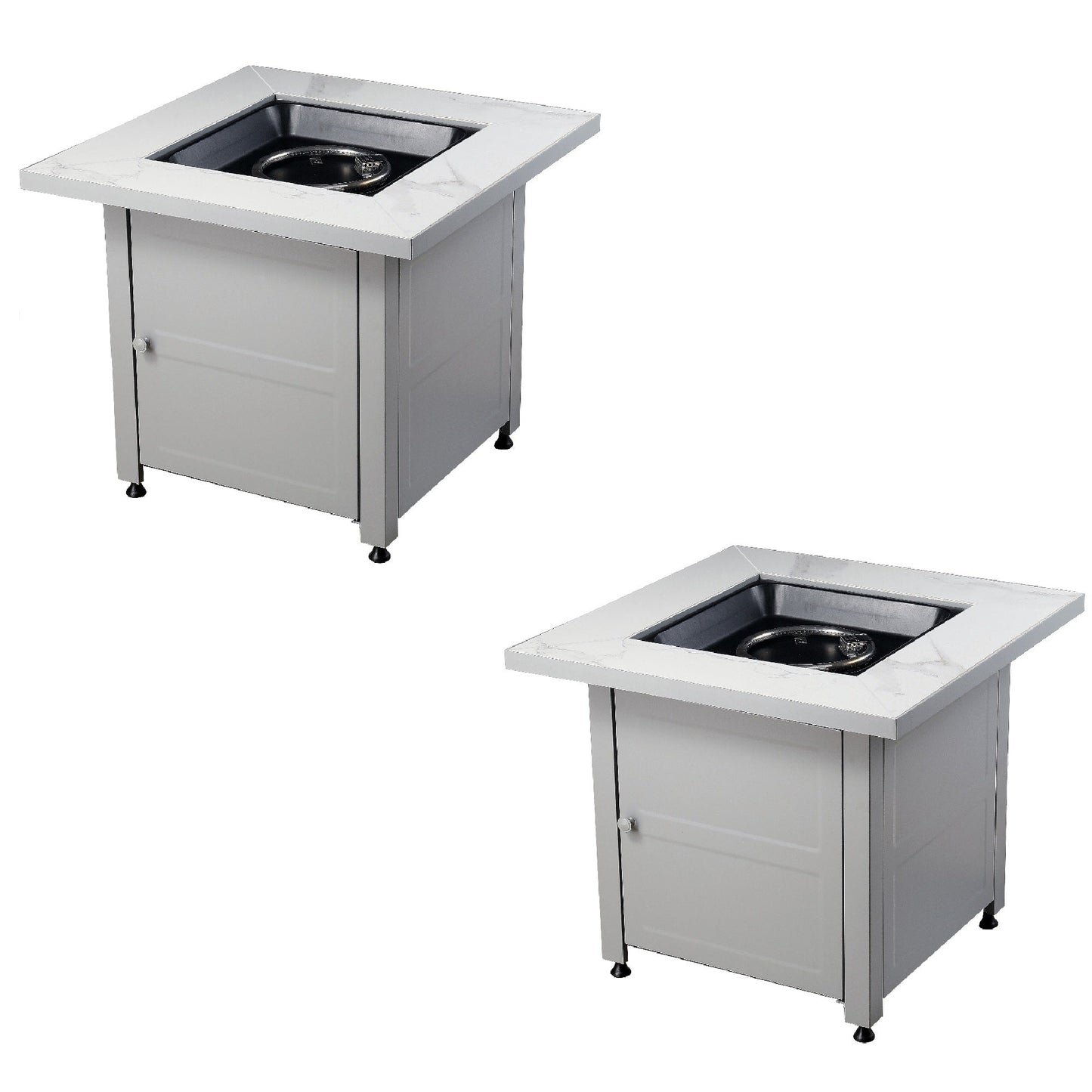 Endless Summer 30 inch Gas Fire Pit Table with Cover, Black Glass (2 Pack) - Home OXO