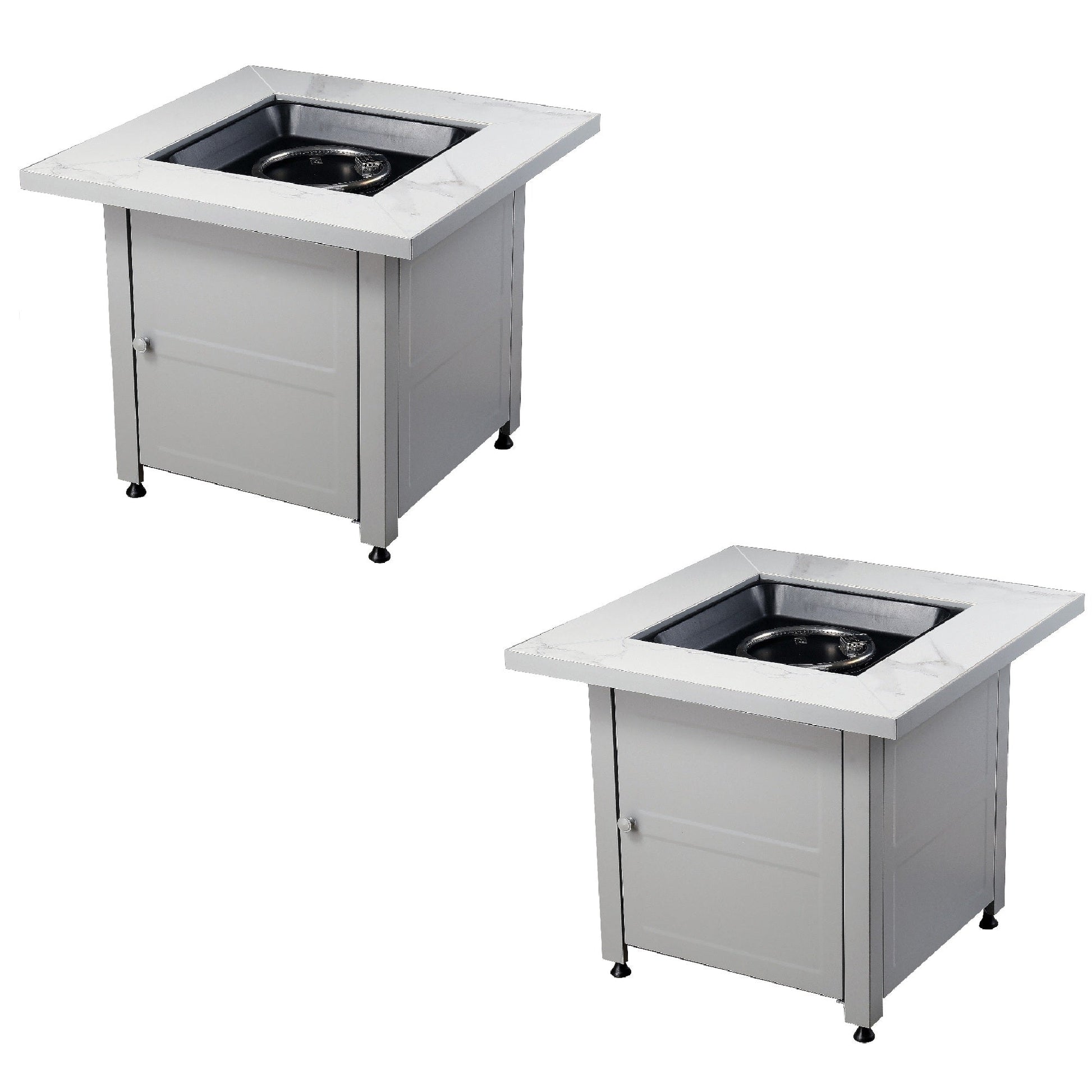 Endless Summer 30 inch Gas Fire Pit Table with Cover, Black Glass (2 Pack) - Home OXO