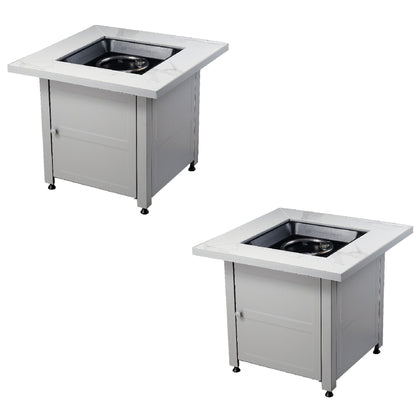 Endless Summer 30 inch Gas Fire Pit Table with Cover, Black Glass (2 Pack) - Home OXO