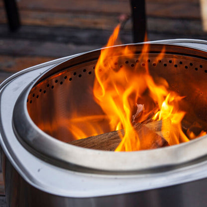 Flame Engine 19 Inch Square Smokeless Fire Pit w/Carry Bag, 304 Stainless Steel - Home OXO
