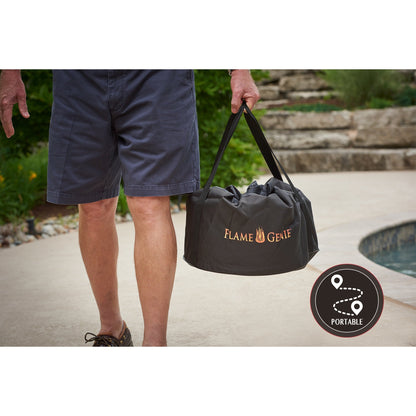 Flame Genie FG-16-SS 13.5 Inch Smoke Free Outdoor Fire Pit with Ash Pan, Steel - Home OXO