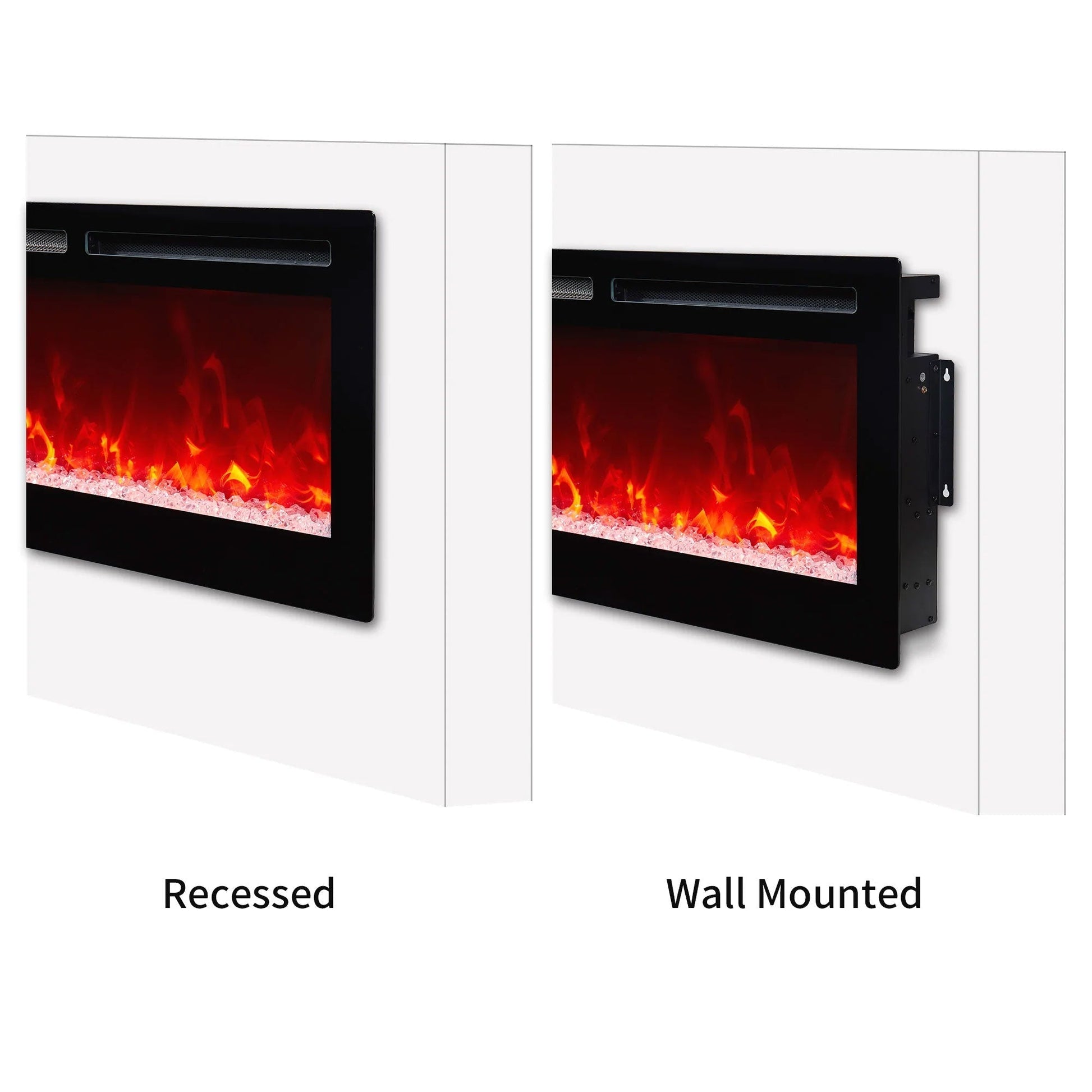 Edyo Living Wall Mount or Recessed Electric Fireplace with Touch Screen, 50 Inch - Home OXO