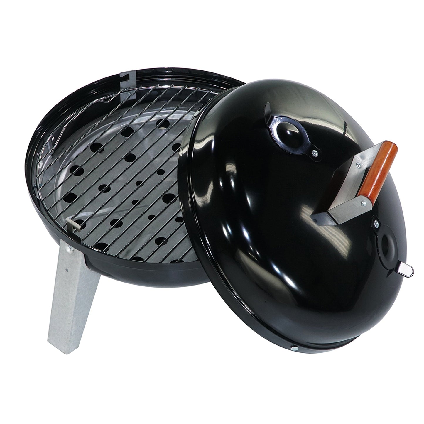 Americana Lock N Go Portable Charcoal Grill with Locking Hood & Bowl, Black - Home OXO