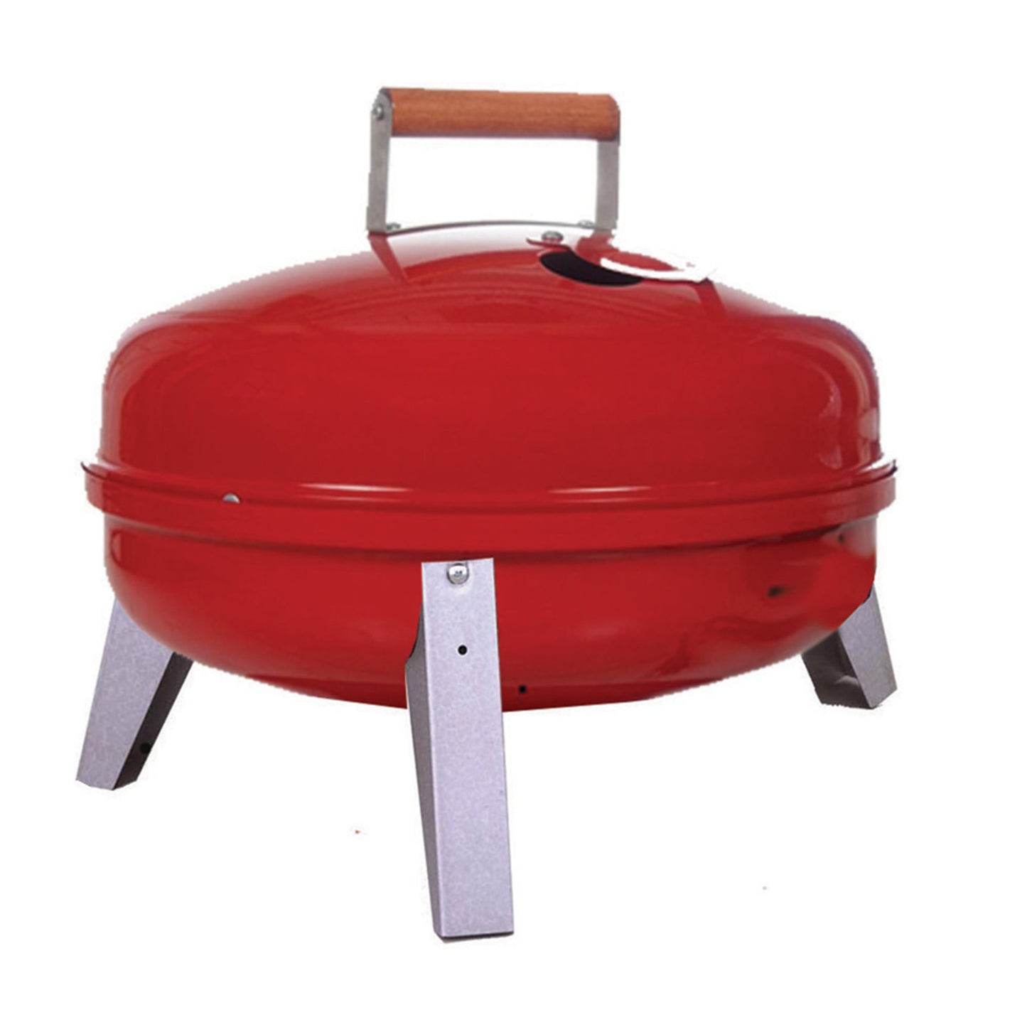 Americana Lock N Go Portable Charcoal Grill with Locking Hood and Bowl, Red - Home OXO