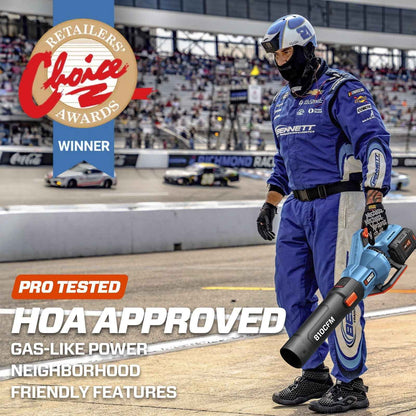 SENIX X6 60V Max* Brushless Cordless Leaf Blower with 4.0 Ah Battery and Charger, Variable Speed Up to 810CFM 170MPH, BLAX6-M1