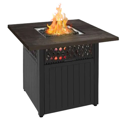 Four Seasons Courtyard Dual Heat 41,000 BTU Square Gas Fire Pit with Tabletop - Home OXO