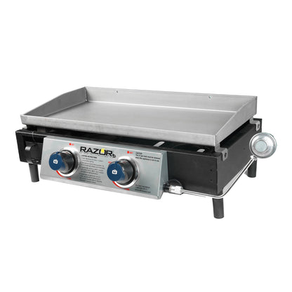 Razor Universal Rolling Prep Cart and 25 Inch Double Burner LP Propane Gas Grill - Home OXO