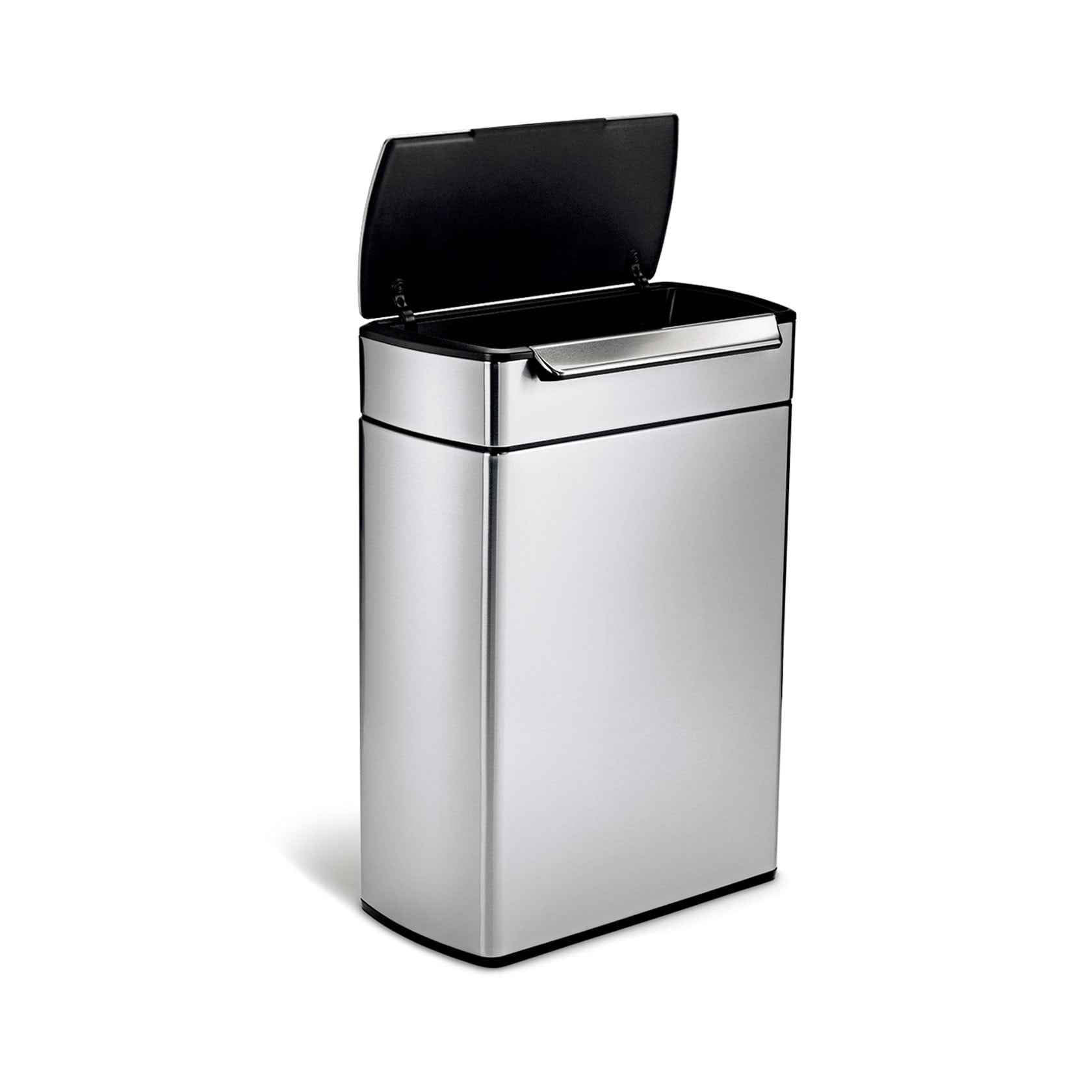 simplehuman 48 Liter / 12.7 Gallon Touch-Bar Kitchen Dual Compartment Trash Can Recycler, Brushed Stainless Steel