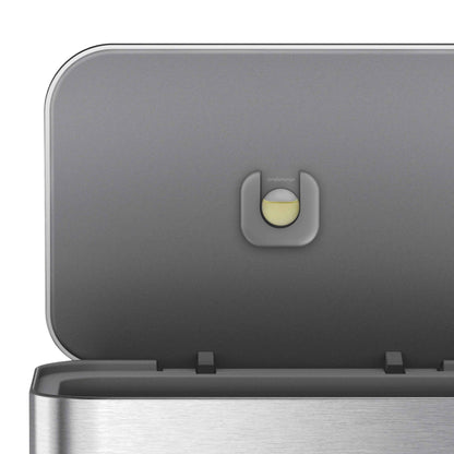 simplehuman 45 Liter Rectangular Hands-Free Kitchen Step Trash Can with Soft-Close Lid, Brushed Stainless Steel