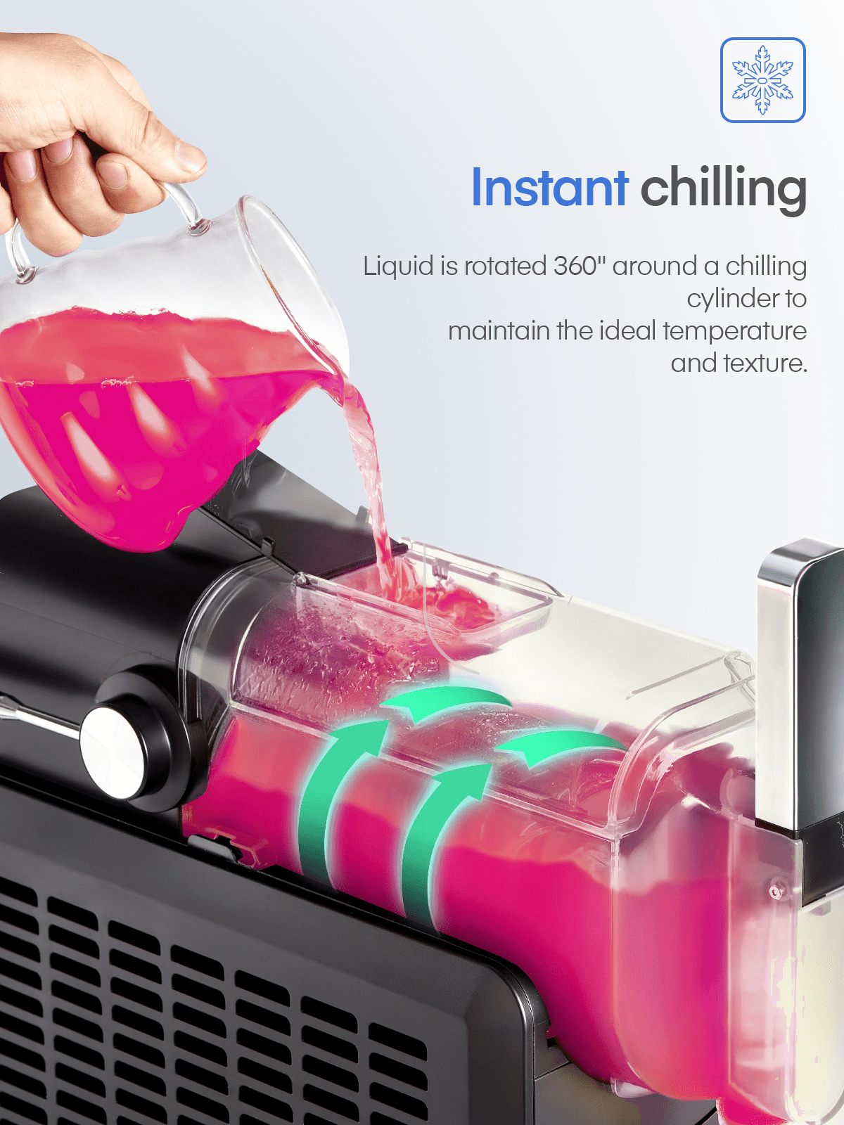 Professional Frozen Drink Maker with Quickfreeze Technology, Frozen Drink & Slushie Machine, 5 Preset Programs, Frozen Margaritas, Frappés, and More, Black, FOHERE