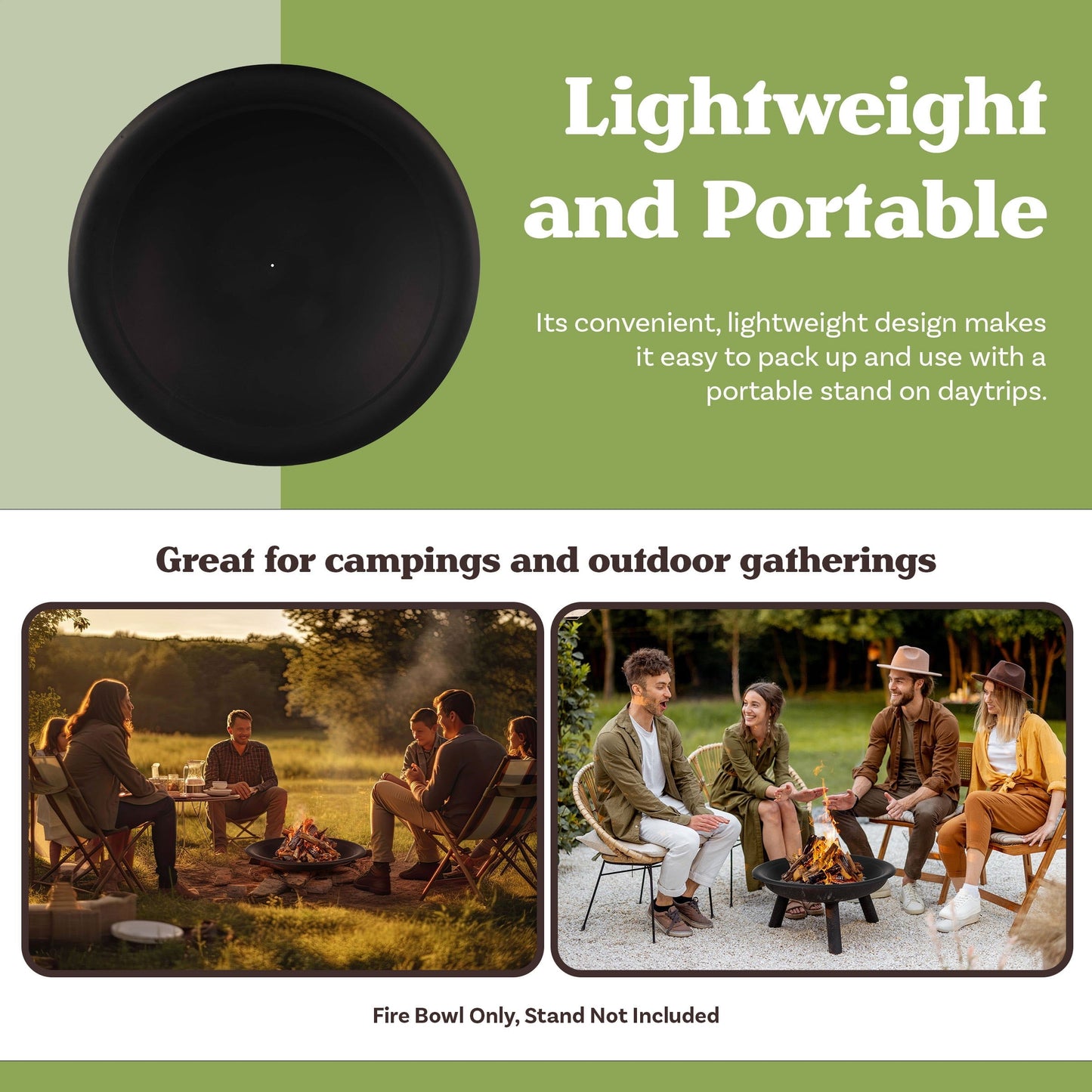 Pure Garden 30in Fire Bowl - Firepit Insert for DIY Fire Pit or Replacement - Home OXO