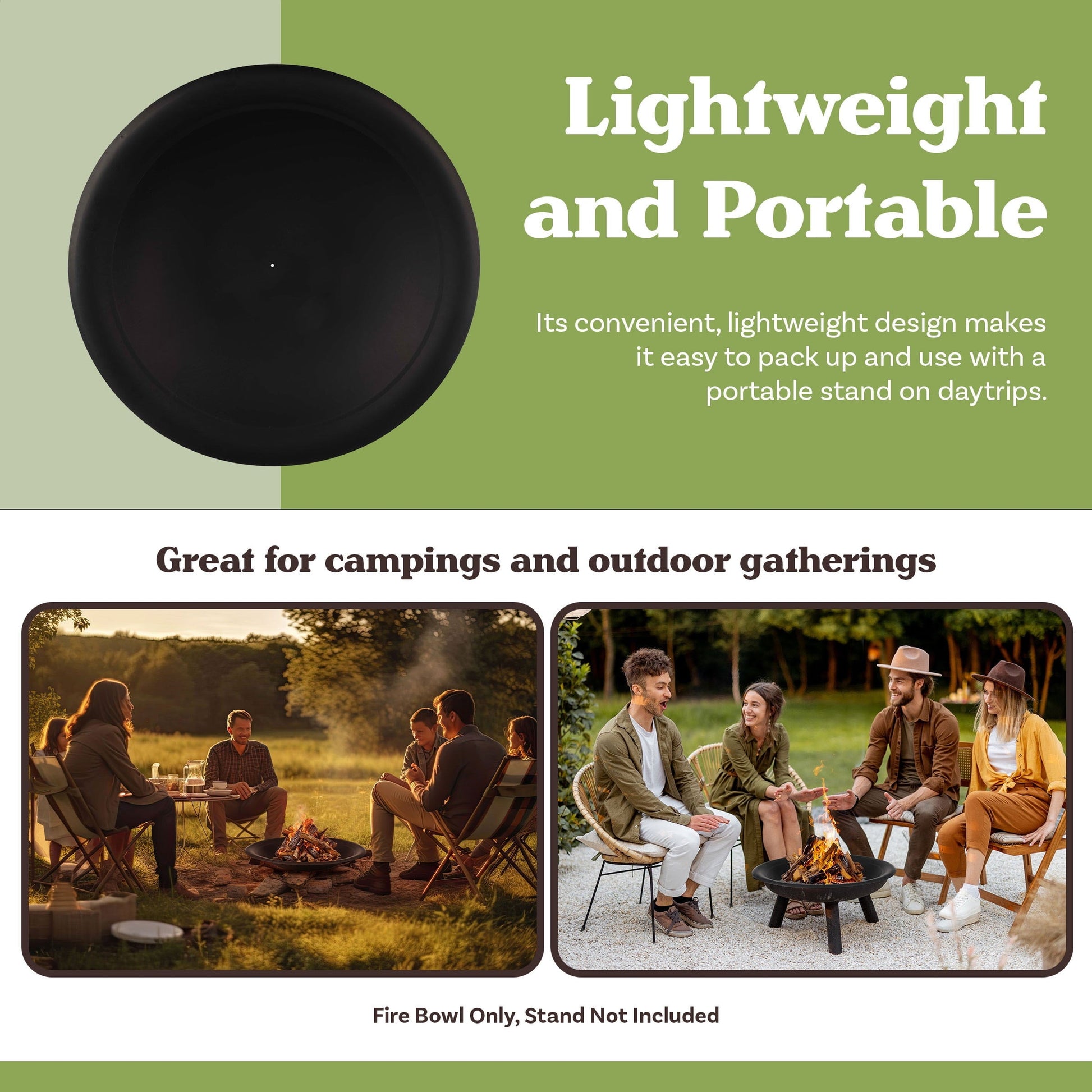 Pure Garden 30in Fire Bowl - Firepit Insert for DIY Fire Pit or Replacement - Home OXO