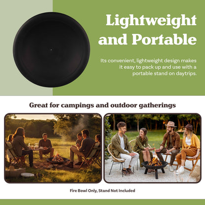 Pure Garden 30in Fire Bowl - Firepit Insert for DIY Fire Pit or Replacement - Home OXO