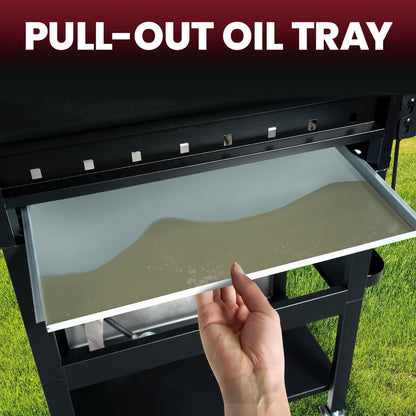 Enyopro 3 Burner Propane Gas Grill, 30,000BTU Stainless Steel Barbecue Grill with Foldable Side Table, Built-in Thermometer, Hanging Basket for Outdoor BBQ Camping Grill - Home OXO