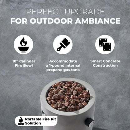 Four Seasons Courtyard 10,000 BTU 10 Inch Round Column Portable Gas Fire Pit - Home OXO