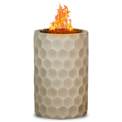 Four Seasons Courtyard Gas Fire Pit with Honeycomb Stone Pattern for Outdoor Use - Home OXO