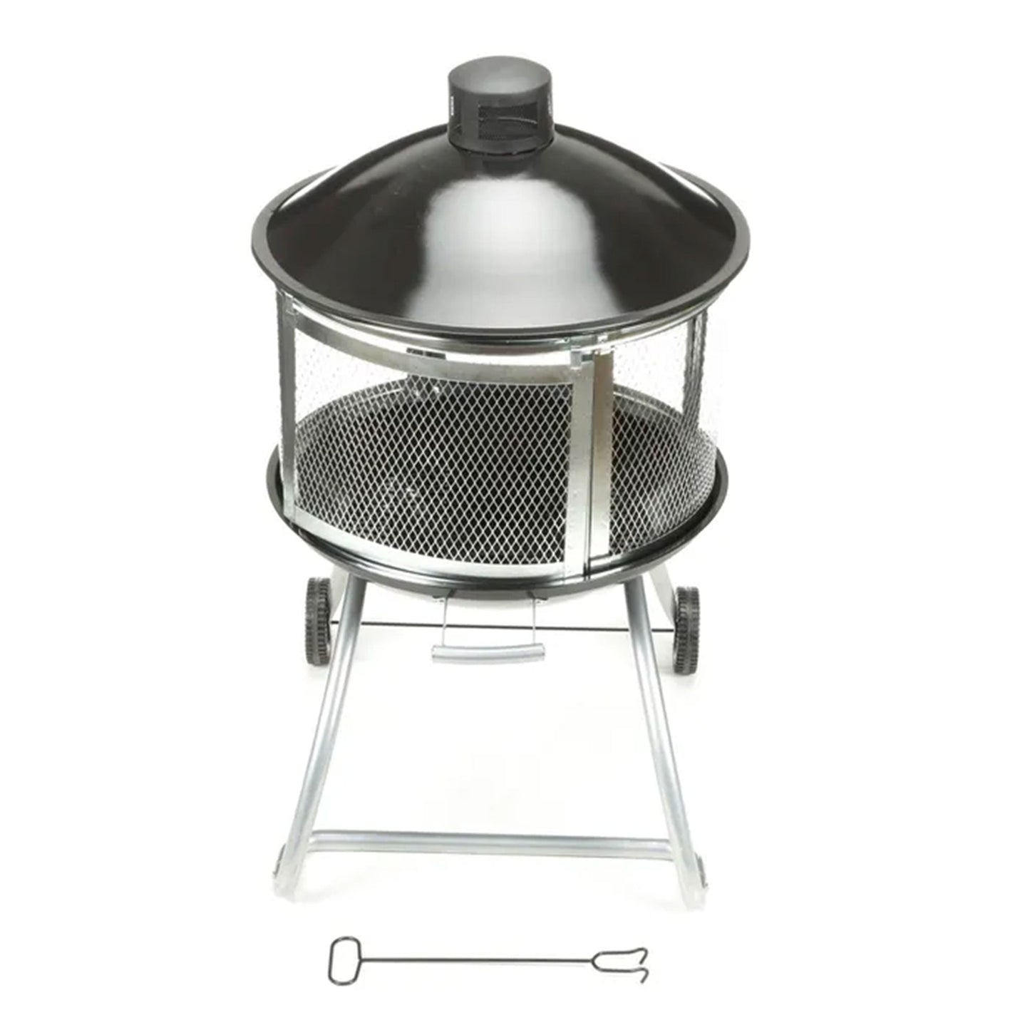 Four Seasons Courtyard 28 Inches Portable Fire Pit with Sliding Door Design - Home OXO