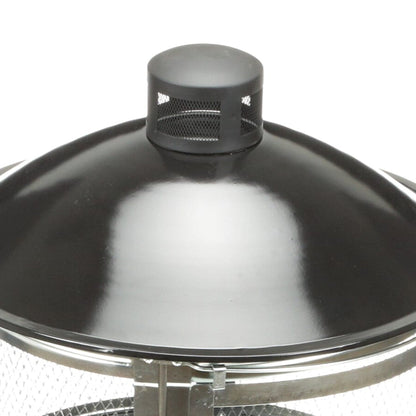 Four Seasons Courtyard 28 Inches Portable Fire Pit with Sliding Door Design - Home OXO