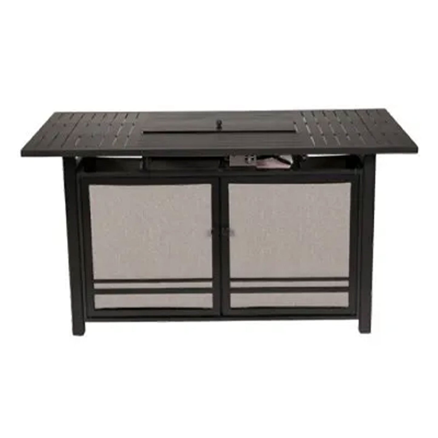 Four Seasons Courtyard Manhattan LP Gas Aluminum Fire Pit Table, Charcoal Gray - Home OXO
