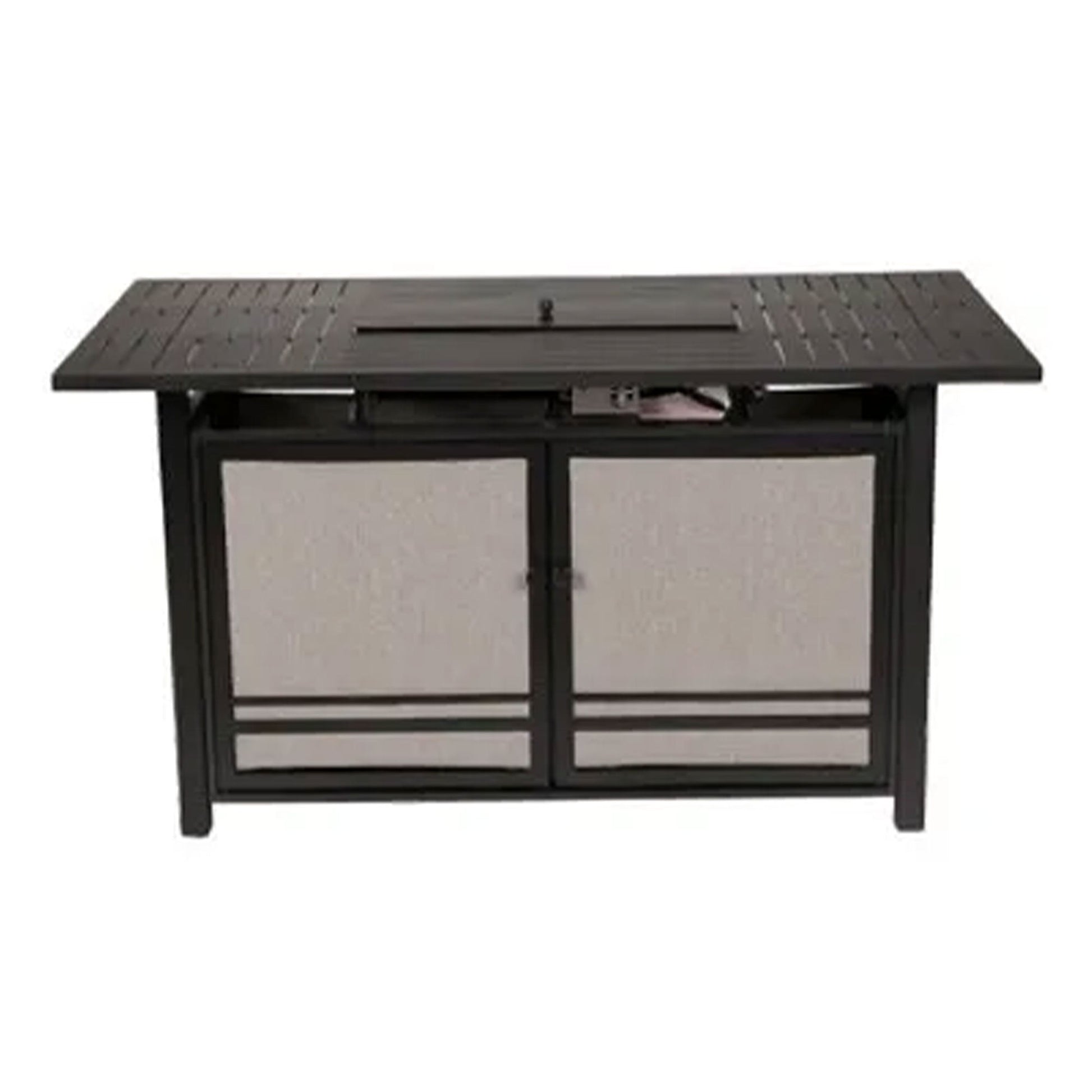 Four Seasons Courtyard Manhattan LP Gas Aluminum Fire Pit Table, Charcoal Gray - Home OXO