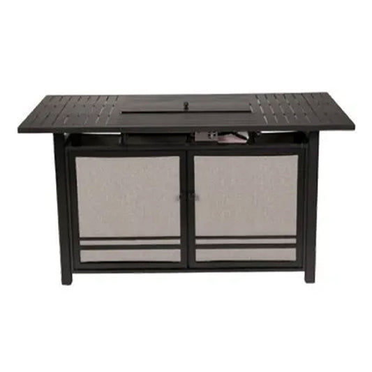 Four Seasons Courtyard Manhattan LP Gas Aluminum Fire Pit Table, Charcoal Gray - Home OXO