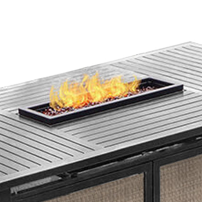 Four Seasons Courtyard Manhattan LP Gas Aluminum Fire Pit Table, Charcoal Gray - Home OXO