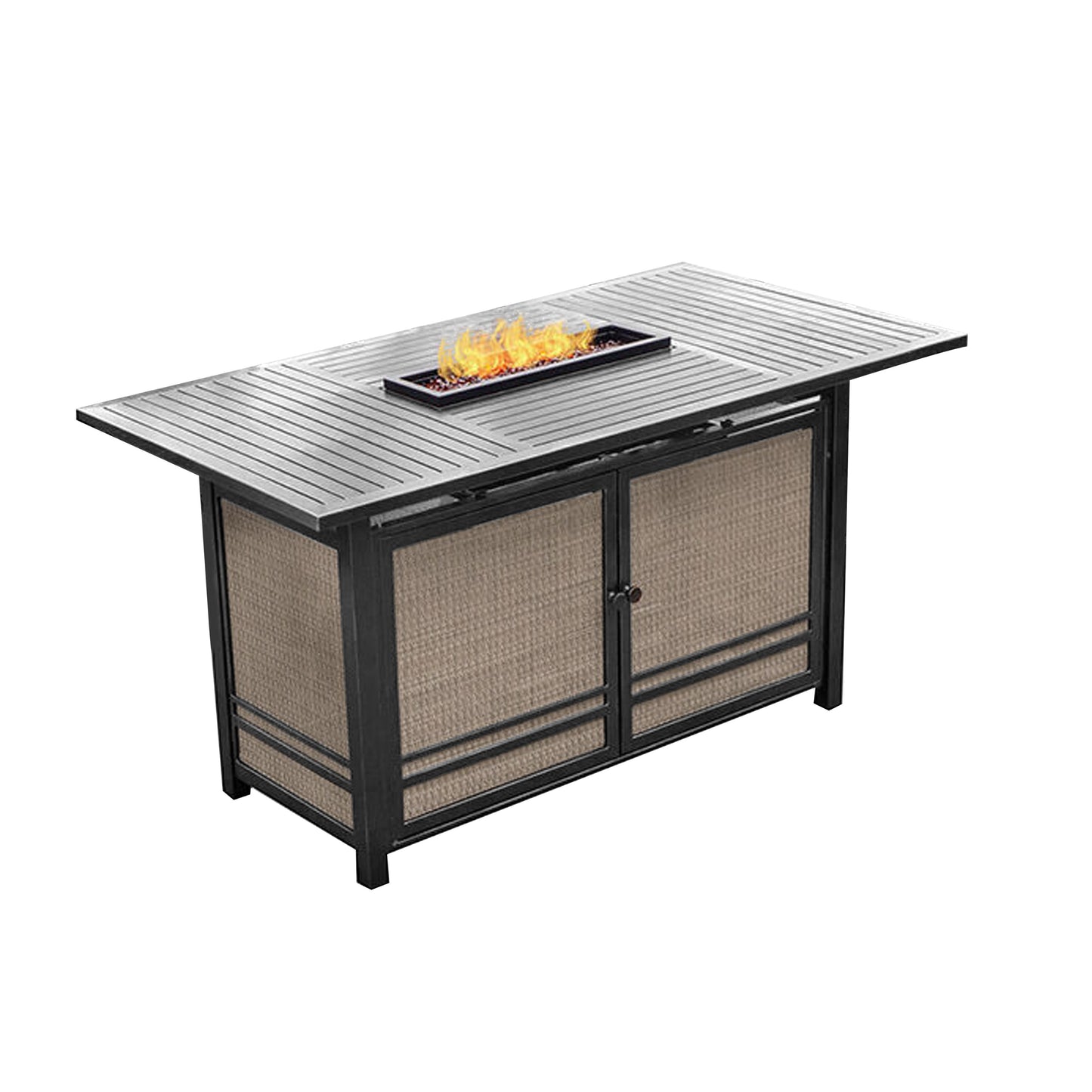 Four Seasons Courtyard Manhattan LP Gas Aluminum Fire Pit Table, Charcoal Gray - Home OXO