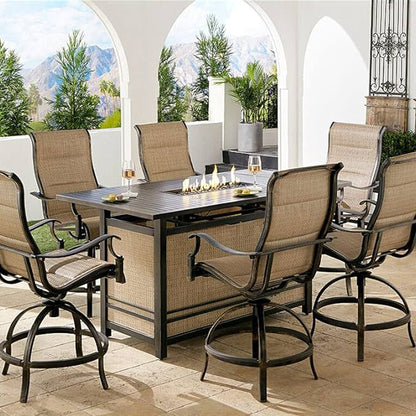 Four Seasons Courtyard Manhattan LP Gas Aluminum Fire Pit Table, Charcoal Gray - Home OXO