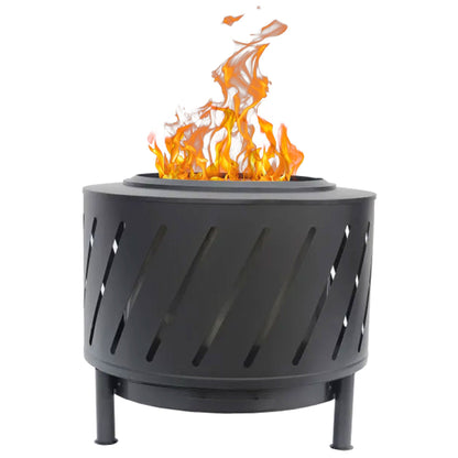 Four Seasons Courtyard 24" Round Steel Smokeless High Temperature Firepit, Black - Home OXO