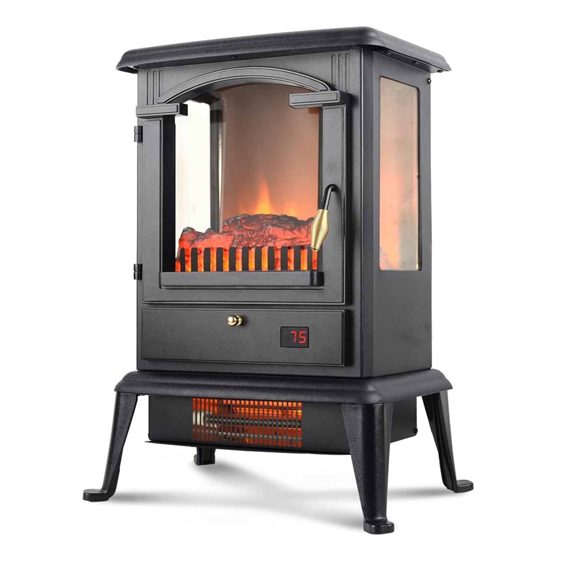 VOLTORB Freestanding Portable Electric Fireplace Heater Stove w/Remote (2 Pack) - Home OXO