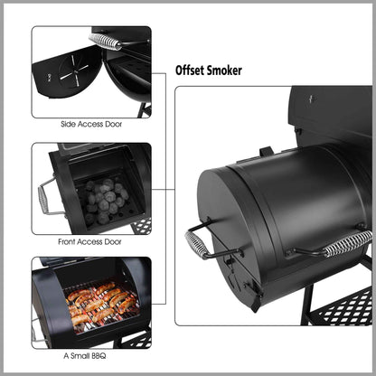 Royal Gourmet CC1830FC 30" Charcoal Grill with Offset Smoker, With Cover