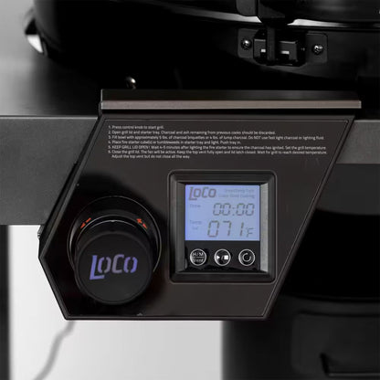 Loco Cookers 22.5 Inch SmartTemp Kettle Grill with Cart and Backlit LCD, Black - Home OXO
