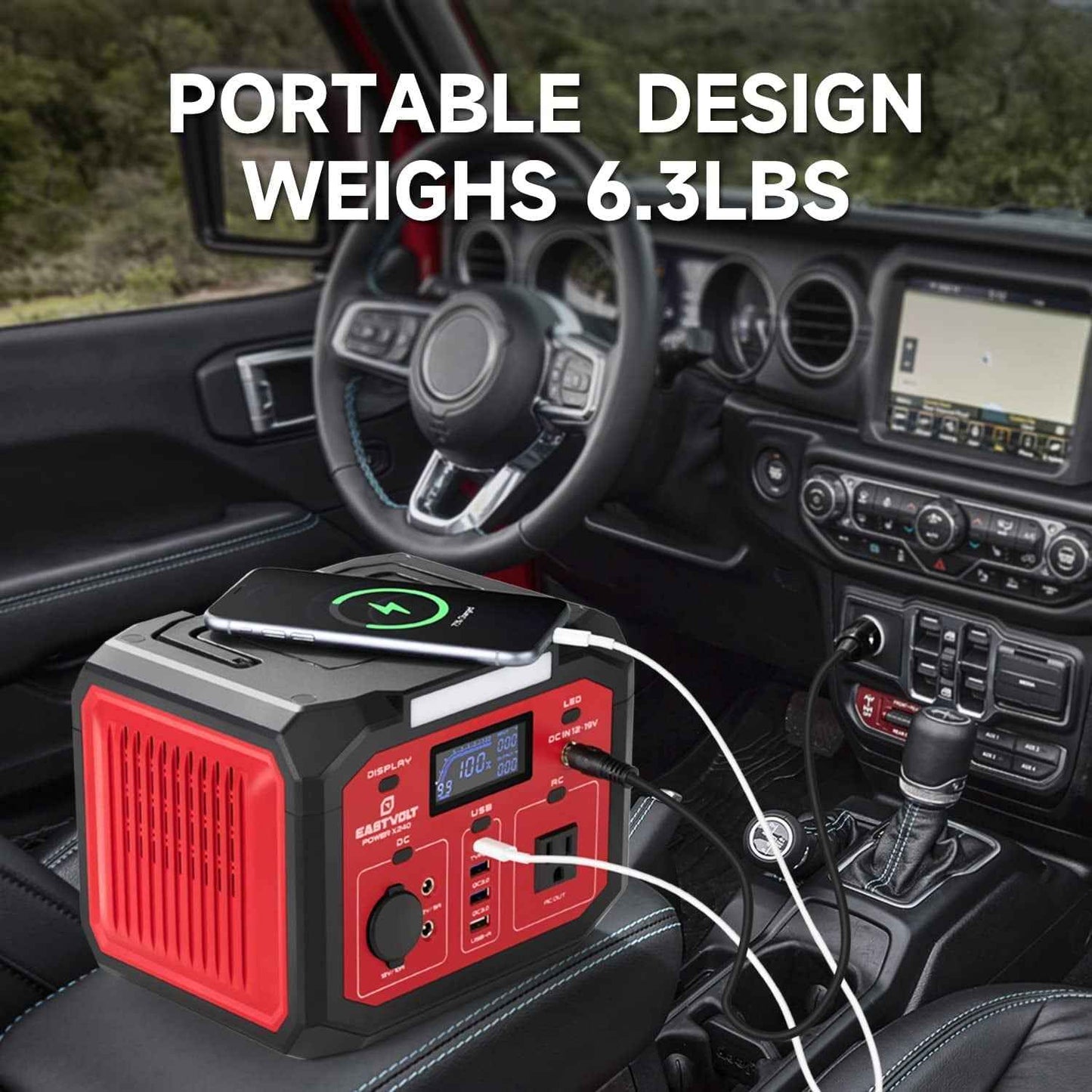 Eastvolt Portable Power Station 240W, 201.6Wh/56000mAh Lithium-Ion Battery with 110V AC Outlet, Solar Generator (Solar Panel Optional) for Emergencies Home and Outdoor Camping