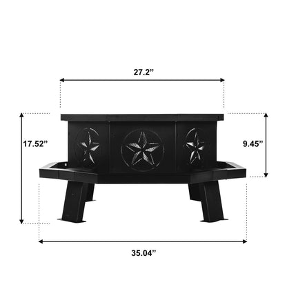 MistMo Octagon Wood Fire Pit, 35" Metal Outdoor Firepit for Patio Party Black - Home OXO