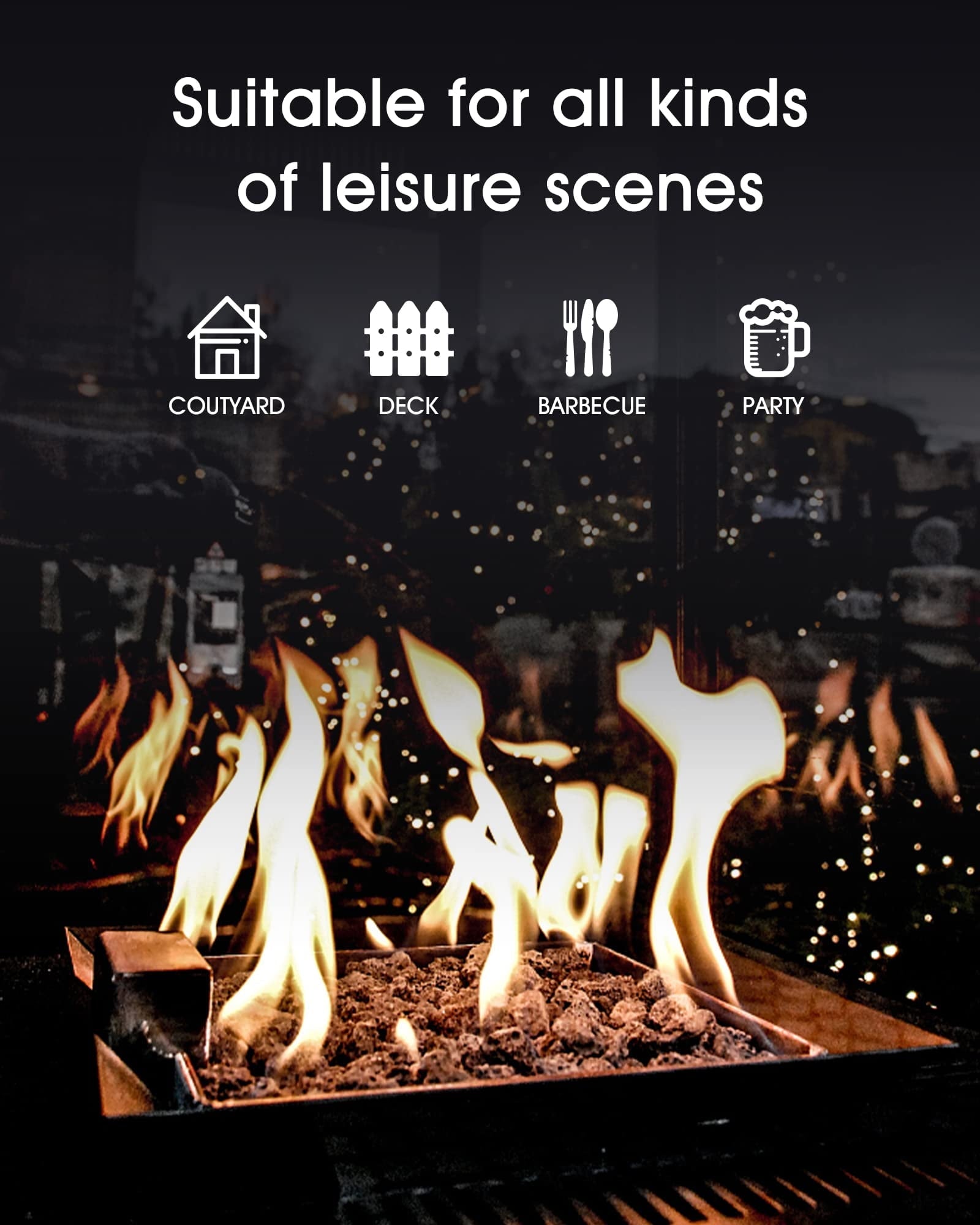 Legacy Heating 28" Square Wicker Propane Fire Pit Table - 50,000BTU, Lava Rock, ETL Certified - Patio, Deck, Backyard - Home OXO