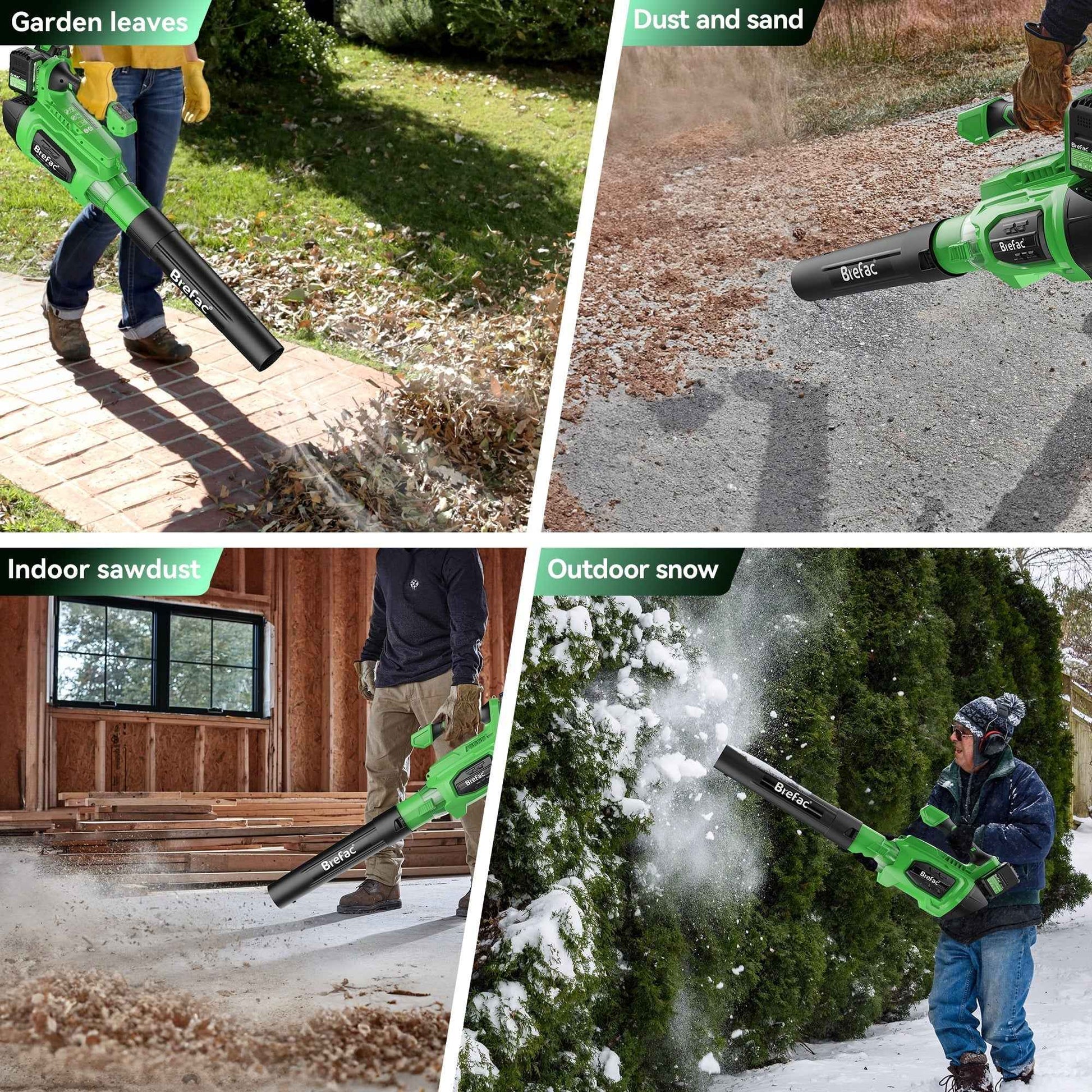 Brefac Leaf Blower 40V 700CFM 180MPH, Brushless Motor with 2 X 4.0Ah Batteries and Fast Charger