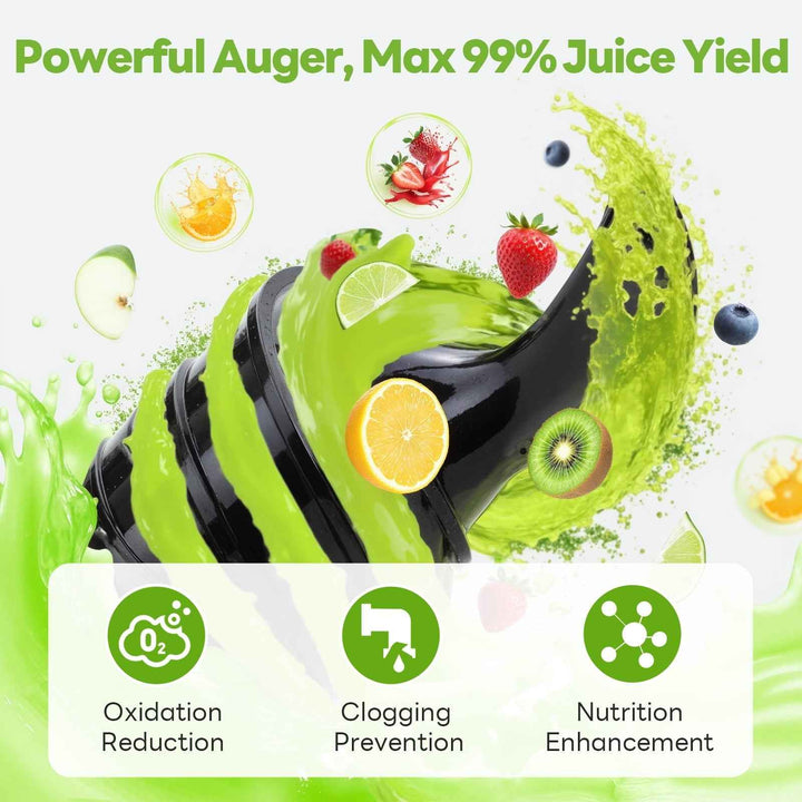 Aeitto Juicer Machines, Cold Press Juicer, 5.3" Extra Large Feed Chute for Whole Vegetables & Fruits, High Juice Yield Juice Maker,  1.7L Large Capacity Slow Masticating Juicer