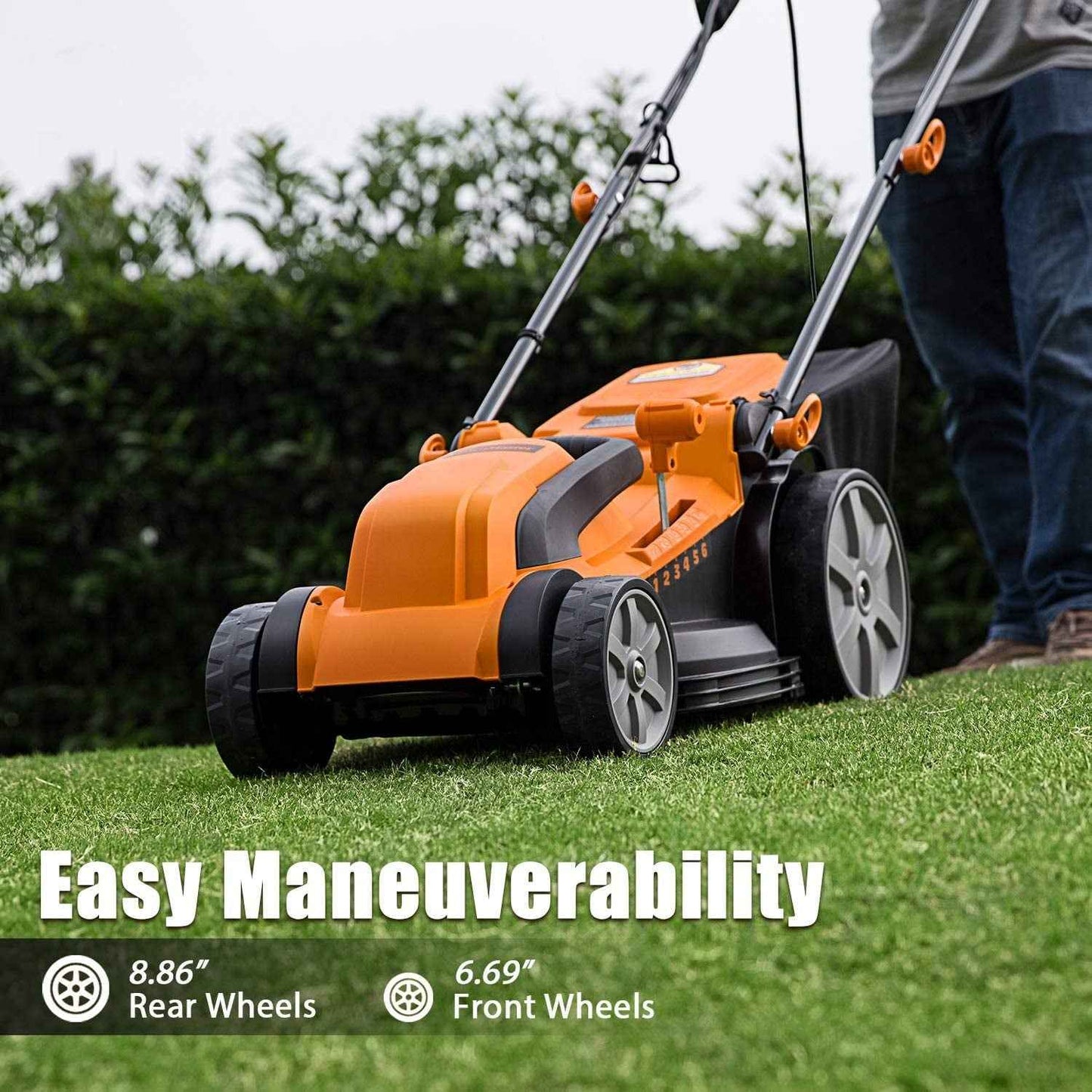 LawnMaster 16-Inch Corded Electric Lawn Mower, 12AMP, Folded, MEB1216K