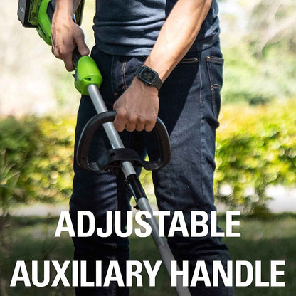 Greenworks 48V (2x24V) 15" Cordless String Trimmer + (2) 2Ah USB Batteries & Dual Port Rapid Charger