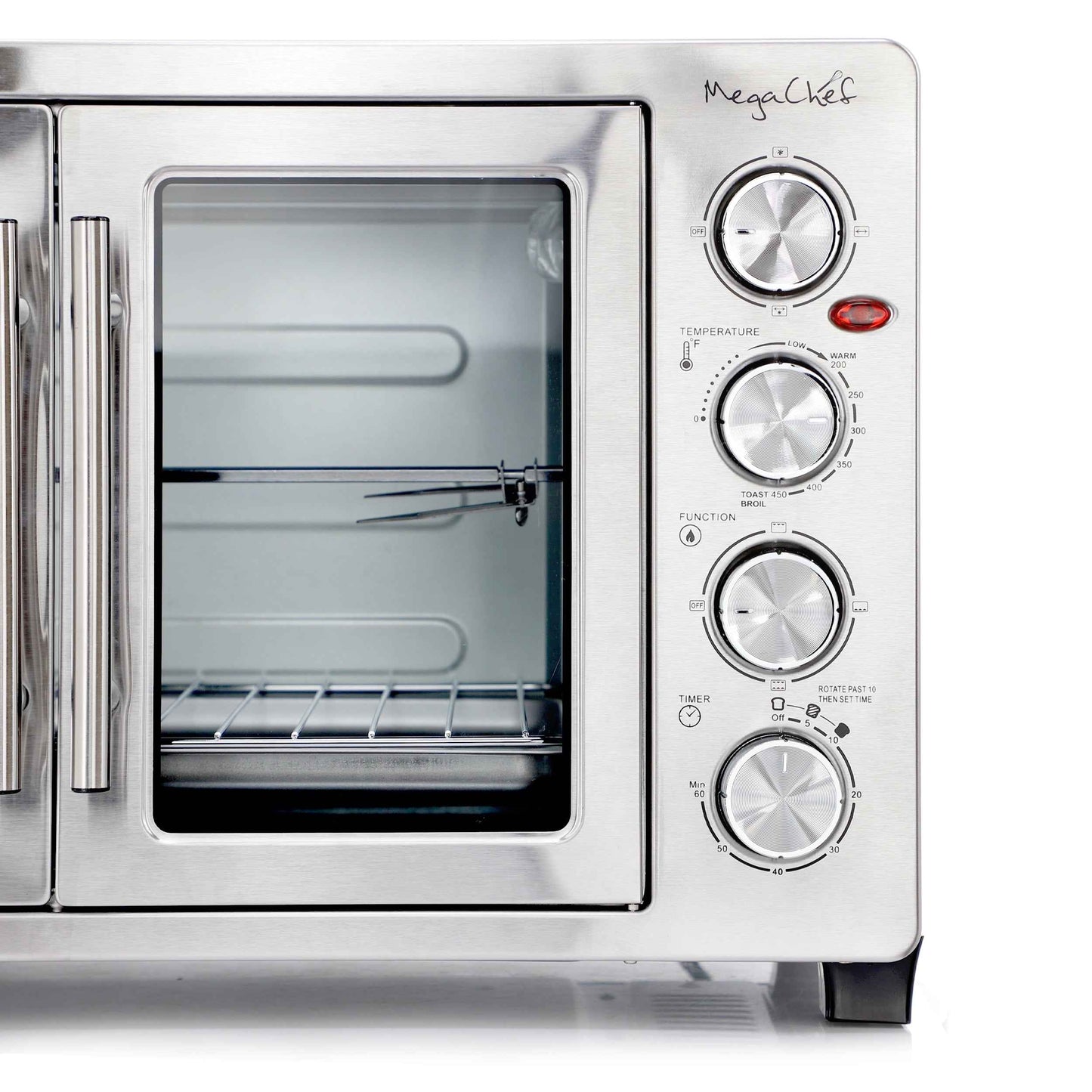 MegaChef 45 Quart Electric French Door Rotisserie Convection Counter Top Oven