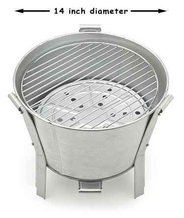 Old Smokey Products 14'' Aluminized Steel Charcoal Grill