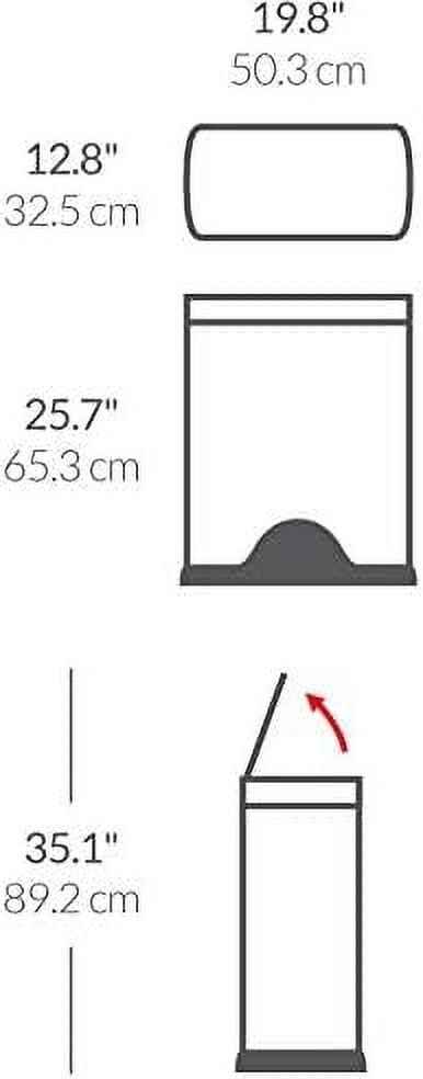 Simplehuman Trash Can,13 gal,Silver,Indoor/Outdoor CW1816