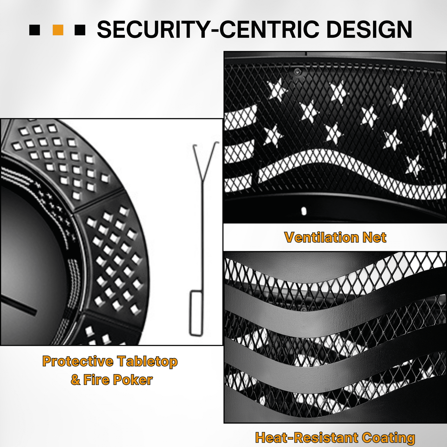 TrumanPick Fire Pit for Outside 42" Wood Burning Fire Pit Tables with 2 Adjustable Swivel BBQ Grills, Lid, Poker for Patio Backyard BBQ Ice Storage - Home OXO