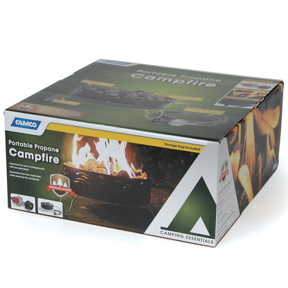 Camco Portable Campfire Outdoor Propane Heater Fire Pit with Lava Rocks, Black - Home OXO