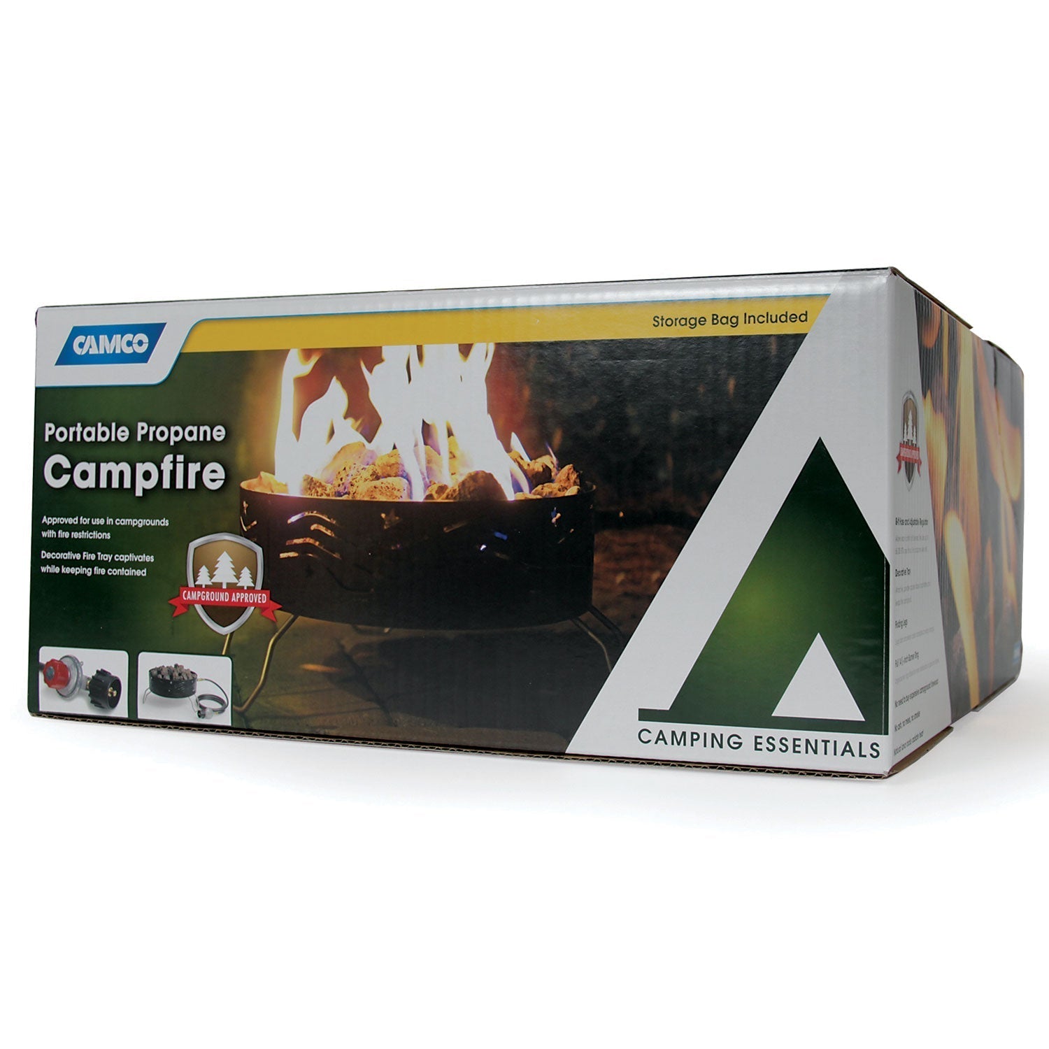 Camco Portable Campfire Outdoor Propane Heater Fire Pit with Lava Rocks, Black - Home OXO